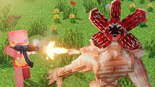 Usando Armas VS Todas las Entidades de Stanger Things en Minecraft