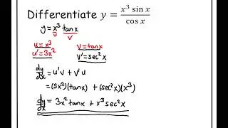 y=(x^3 sinx)/cosx || using product rule