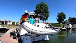 Tipp: How To - Befestigung des Schlauchboots Honwave T35 an der Davits damit es nicht schwingt.