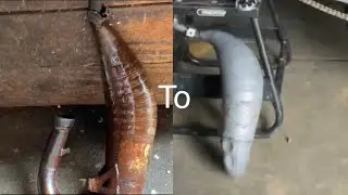 How to clean a rusty dirt bike pipe in less than 3 min!