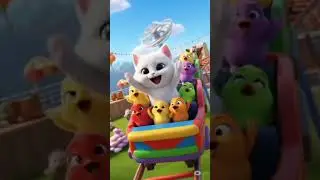 Cat and Chicks on the Loopy Ride! #CatAndChicks #LoopyRide #RollerCoasterFun #CuteAnimalCartoon