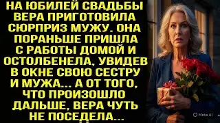 На юбилей свадьбы Вера приготовила сюрприз мужу. Пришла домой пораньше и остолбенела, увидев в окне