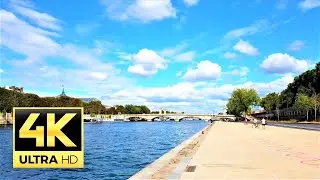 Seine River walk 1 hour = 🇫🇷 Eiffel tower - Notre Dame 🇫🇷 - 4K