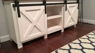 Charming Farmhouse TV Stand with Sliding Doors Ideas