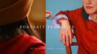 How to paint a portrait from life 🖌️ |  calm art session painting with oil + music 🎧