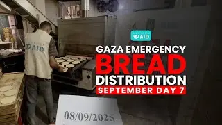 Muntada Aid has started distributing freshly made bread inside Gaza