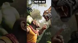 Hulk and monkey vs tiger 🐅 | who win 😱 #hulk #monkey #jellyfish