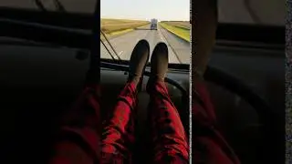 DJ Uncle Mike Schnapp, legs up, relaxing on a tour bus, somewhere in America, 2018.