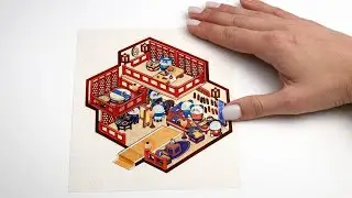[ASMR]DIY a China Panda store Satisfying Miniature sticker NEW scene #panda #satisfying #asmr #cute