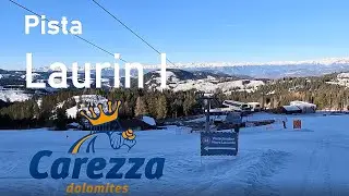 Pista Laurin 1, la discesa fino a Nova Levante nel Carezza Ski #dolomitisuperski #carezzaski