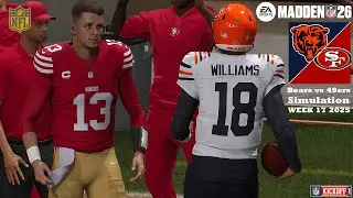 Madden 26 Chicago Bears vs San Francisco 49ers WEEK 17 Sim 2025 PS5 Game Play