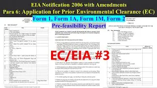 96 || Para 6: Application for Prior EC; Form I, IA, IM, 2; and Pre-feasibility Report