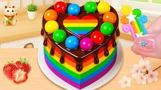 レインボーハートケーキ🎂🌈🍫 | Rainbow Heart Chocolate Cake | Sweet Japan