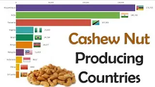 Top 10 Countries by Cashew Nut Production ( 1961 - 2018 )