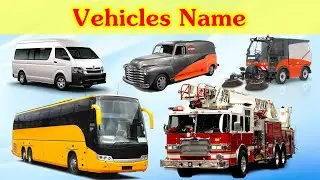 Fire Engine, Street Cleaner, Minibus, Panel Truck, Shuttle Bus | Street Vehicles Names | Candy TV