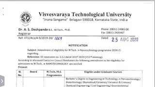 VTU UPDATES TODAY:25/08/2020