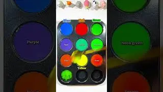 Mix 3 colors 💚❤️💙+💛 into amazing colors #colormix #colormixingmagic #asrm #satisfying#colormixing