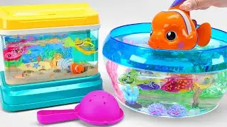 Satisfying With Unboxing Light Robo Fishing Tank Aquarium Playset ASMR | Tiny Review