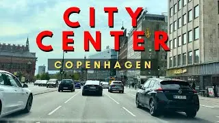 City Center Copenhagen in 4K [R&aring;dhuspladsen] - Driving Downtown Copenhagen, Denmark