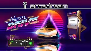 Borne Arcade Retrogaming - Instructions et Boutons de Jeu Neon Drive