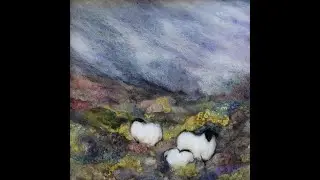 How to needle felt sheep on to a landscape picture