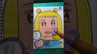 paper doll makeup tutorial video 📷🥰💜💜💄 #coloring #makeup #art  #paperdoll #asmr #foundation