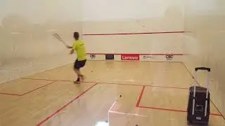 Borja Golan practising f. and backhand volley drives with the Hit Trainer Machine