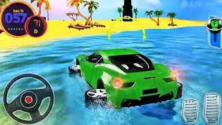Water Surfer Car Race Drive Simulator - Floating Beach Prado Jeep Driving 3D - Android GamePlay