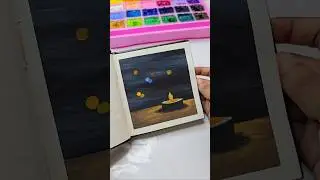 Mini paper painting 🥰🤗🎨 #easytutorial #artshorts