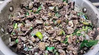 ஆட்டு இரத்த பொரியல்|Goad Blood Fry Recipe In Tamil