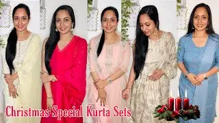 Festive Wear Kurta Sets | Christmas Special Kurta Set Haul 🤩 | Libas Kurtas | Malayalam
