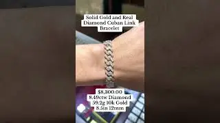 Solid Gold & Natural Diamond Cuban Link Bracelet #bracelets #goldbracelet #bracelet