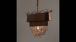 Copper & Crystal Pendant Lamp