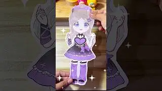 ✨Cutesy Big Dressup Paperdoll Stickers | Purple Outfit #toys #ytshorts