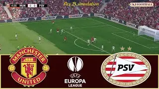 Manchester Utd Vs PSV | UEFA Europa League Match | PES 21 Simulation