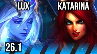 LUX vs KATARINA (MID) | 9k gold comeback, 57K damage | EUW Master | 26.1