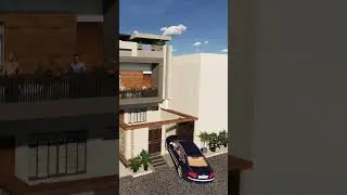 22 Feet Wide House Elevation Design #shorts #youtubeshorts
