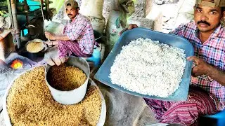 Poha Making | How It's Made Flattened Rice | Atukulu | Beaten rice | Rice Flakes | White aval