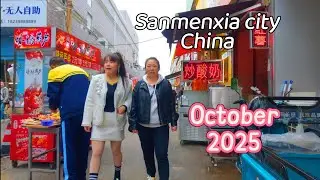 Sanmenxia city Henan Province  China City center Walking Tour | 4K | 10Bit Color | October | 2025