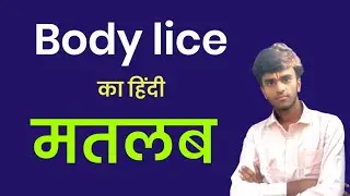 Body Lice Meaning in hindi। Body Lice ko hindi me kya kahte hai। Niranjan English Classes। 