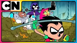 Teen Titans Go! | Stuck in a Garbage Compactor? | Cartoon Network