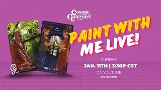 Paint with Me Live ep. 65 | Five of Cups | Creating the Cosmic Gateways Tarot