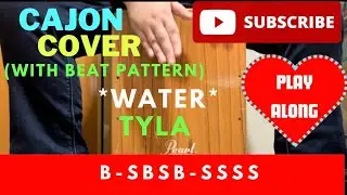 Water | Tyla | Short Cajon Cover (with Beat Guide) #cajoncover #drumcover #cajontutorial