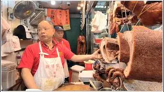 香港燒味 馬年好運 老闆出馬 燒腩骨叉燒斬斬切切 Roast Pork Crispy Yummy Hong Kong Food 豉油皇油雞 燒雞熱辣辣 香港美食 新強記燒臘飯店