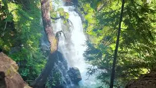 Misty Mountain Waterfall with Relaxing Waterfall Sounds