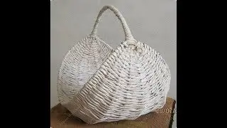 Плетение из газет. Корзинка на проволоке. Мастрер-класс.