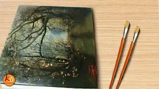 Road Through The Dark Forest | Easy Landscape Painting | Episode #175