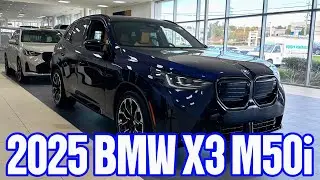 2025 BMW X3 M50i Tanzanite Blue Il Metallic Amber/Atlas Gry Merino Leather