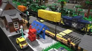 Trainspotting on the LGMS layout at the Great Scale Model Train Show, April 2024