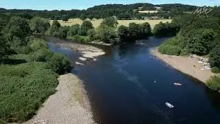 Drone footage of Waters Meet, Hexham, Northumberland.